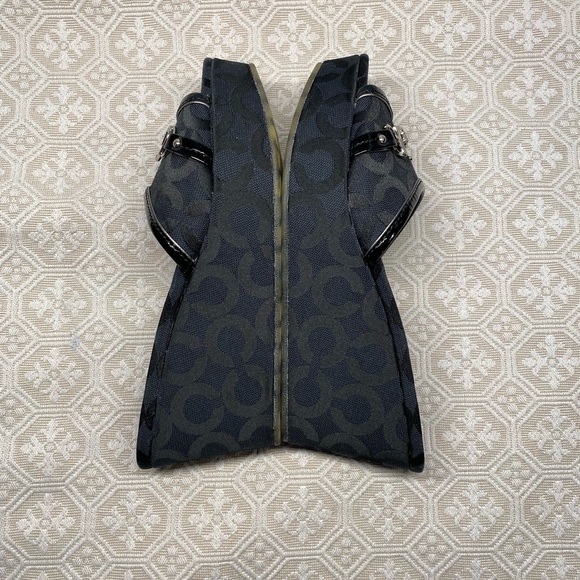 Coach Carissa Black Canvas Logo Wedges - Picture 5 of 9